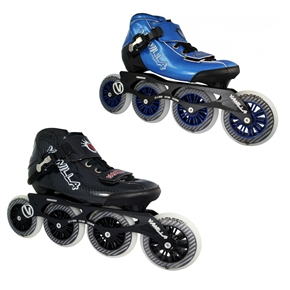 Blue VNLA Carbon Inline Speed Skates 4 X 100mm Wheels With Free Skate Bag 
